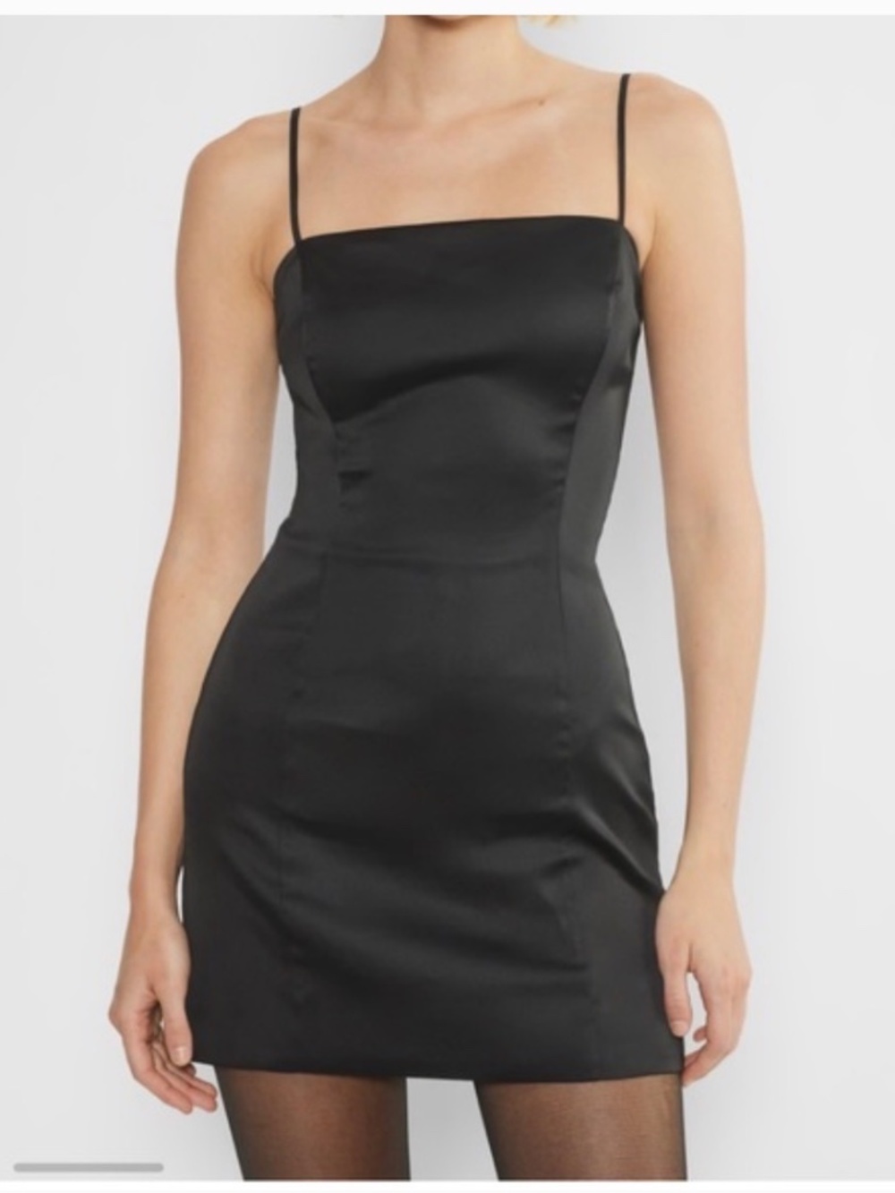 Aritzia Sunday Best Black Shimmer Satin Mini Dress SZ 2